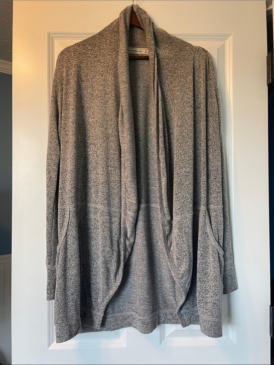 Abercrombie & Fitch Sweaters - Abercrombie & Fitch Light Gray Open Cardigan